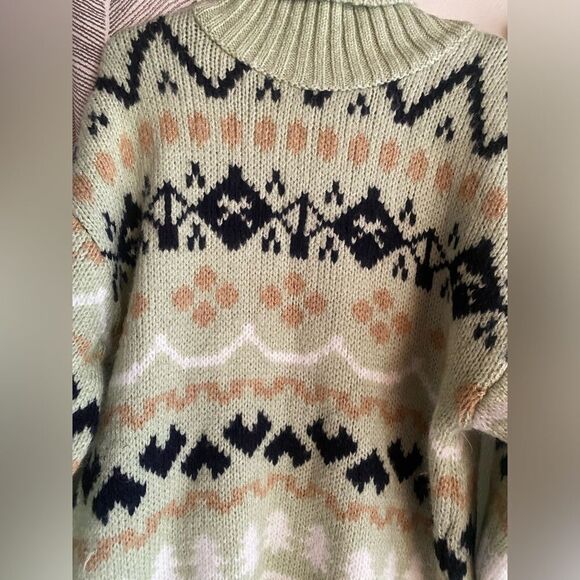 Anthropologie Tunic Sweater Womens Size Small Mint Green Turtleneck - Picture 15 of 15